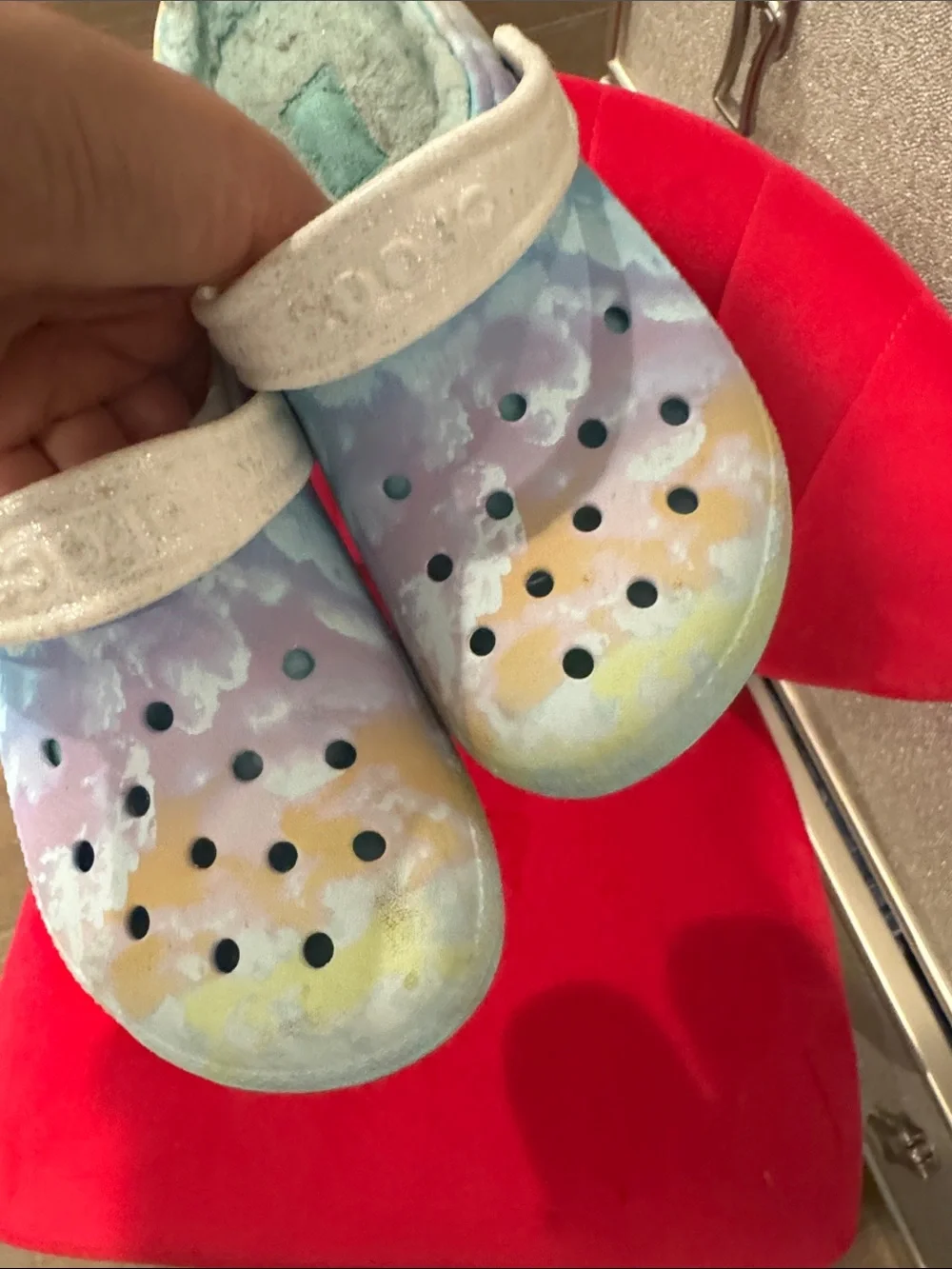Kids Tie-Dye Clog Shoes in Pastel Rainbow